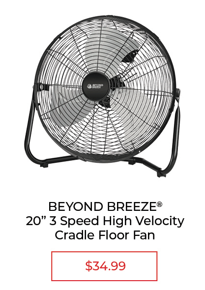 20" 3 Speed High Velocity Cradle Floor Fan - SALE $34.99