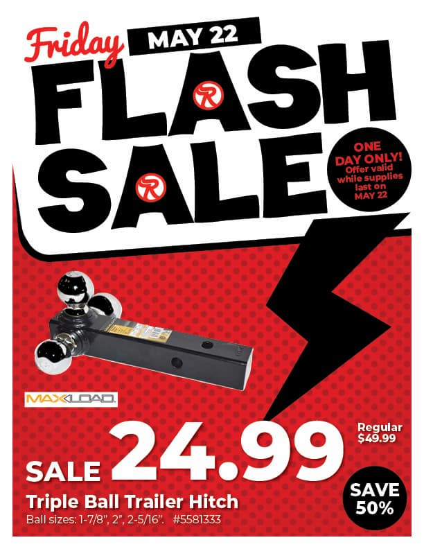 Friday Flash Sale - MaxLoad Triple Ball Trailer Hitch - SALE $24.99, 50% Off
