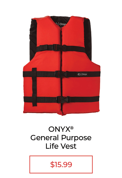 Onyx General Purpose Life Vest - SALE $15.99