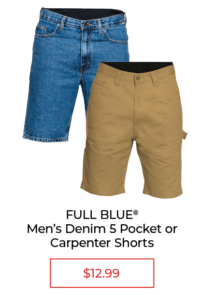 Men's Denim 5 Pocket or Carpenter Shorts - SALE $12.99