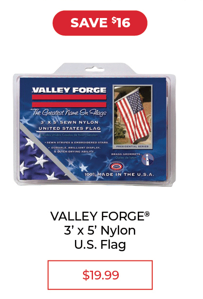 Valley Forge Flag 3' x 5' Nylon American Flag - SALE $19.99