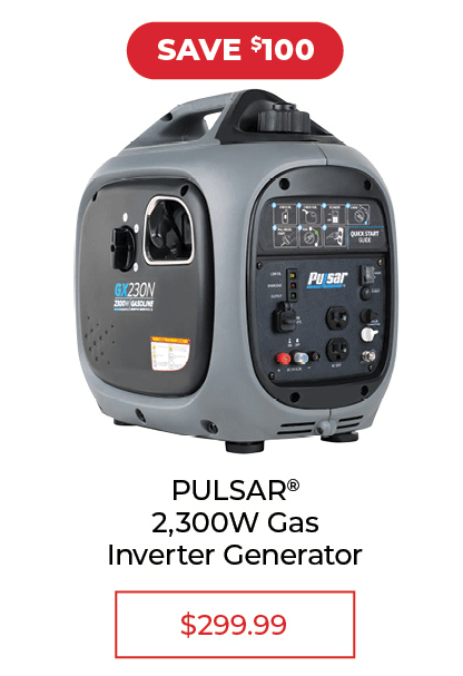Pulsar 2,300W Gas Inverter Generator - SALE $299.99