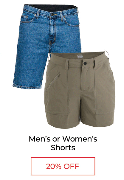 Men's or Women's Shorts (In-store Only) - SALE 20% OFF