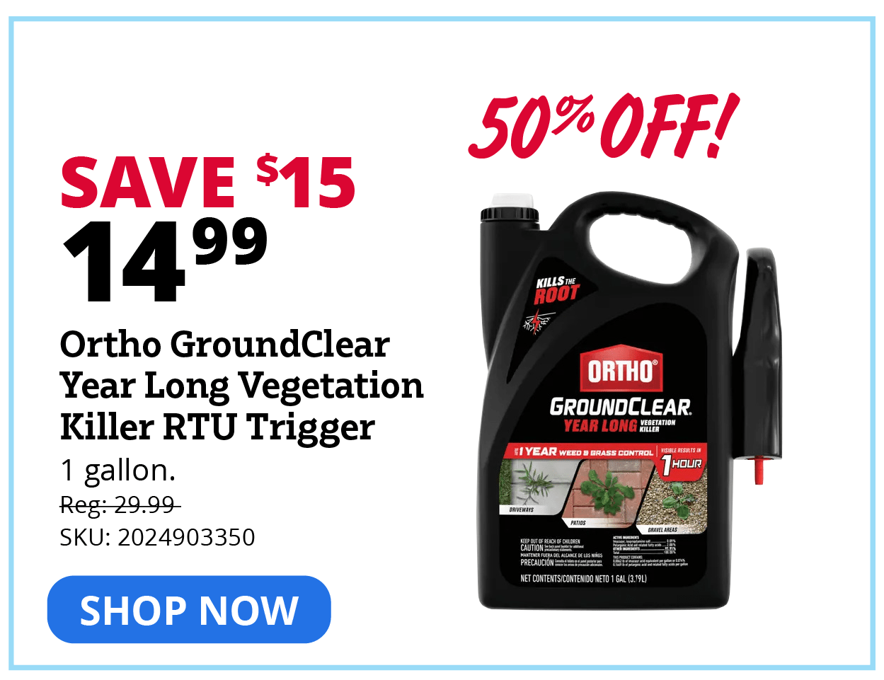 Ortho GroundClear Year Long Vegetation Killer RTU Trigger