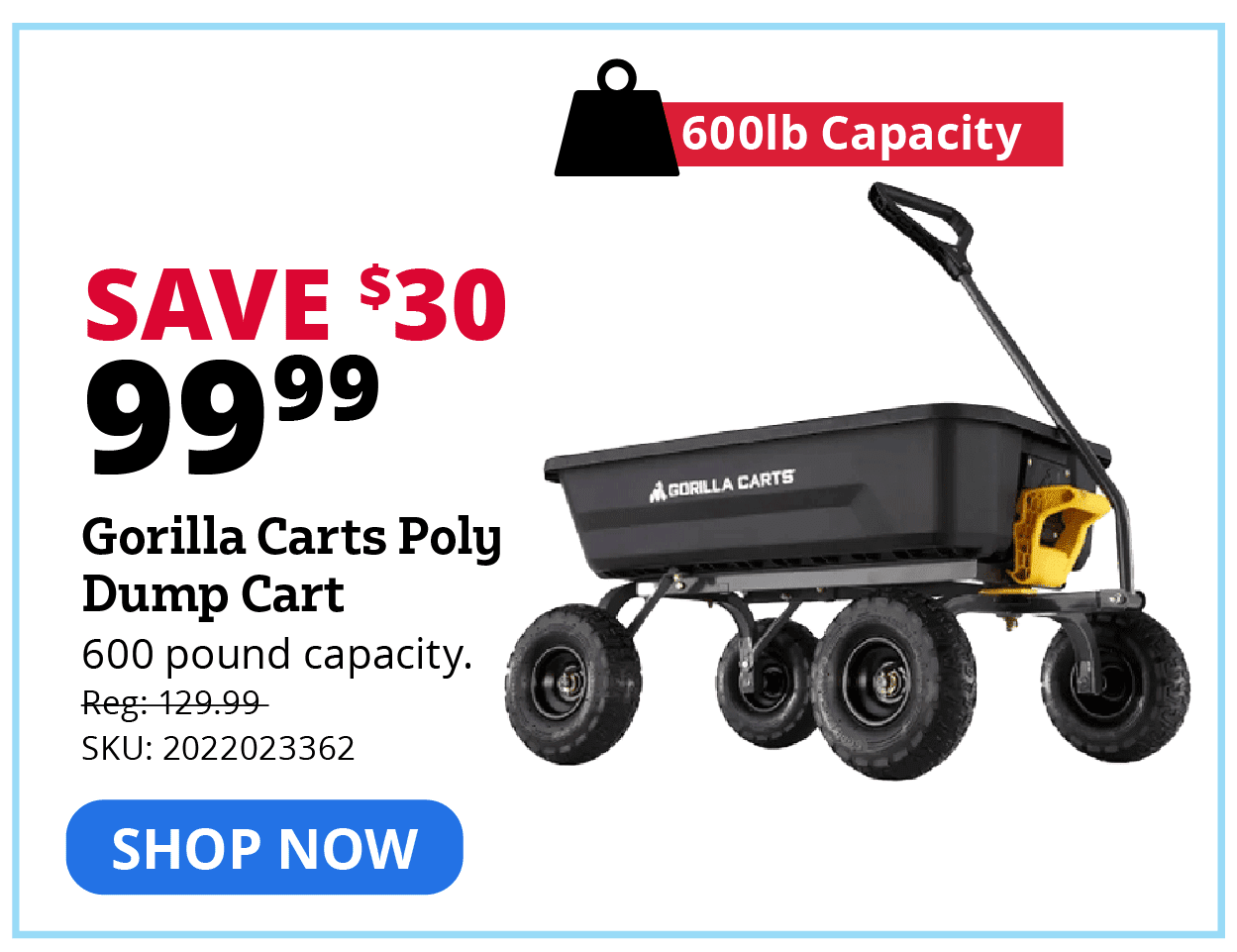 Gorilla Cart Poly Dump Cart
