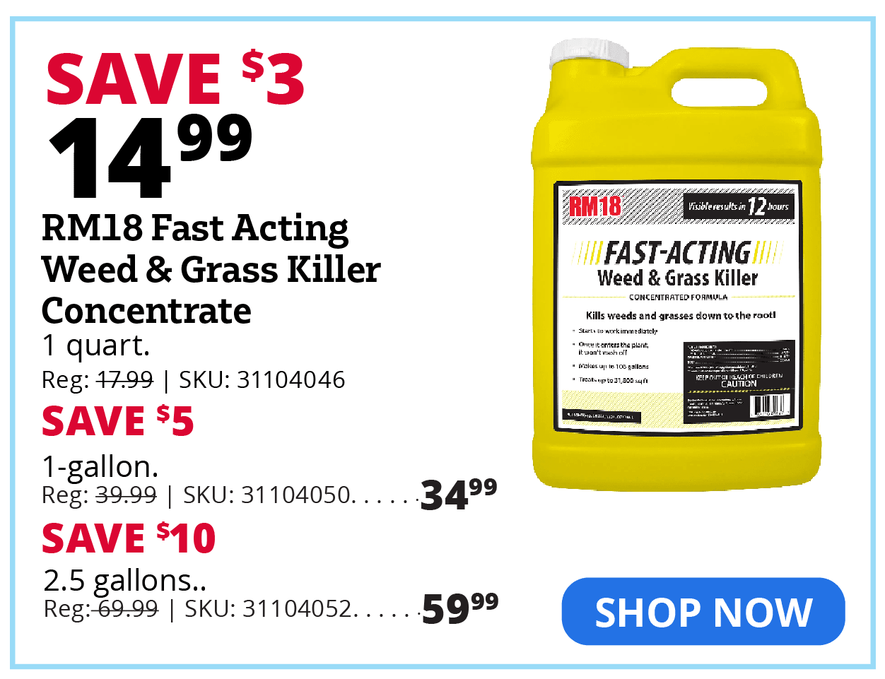 RM18 Fast Acting Weed & Grass Killer Concentrate- Assorted Sizes
