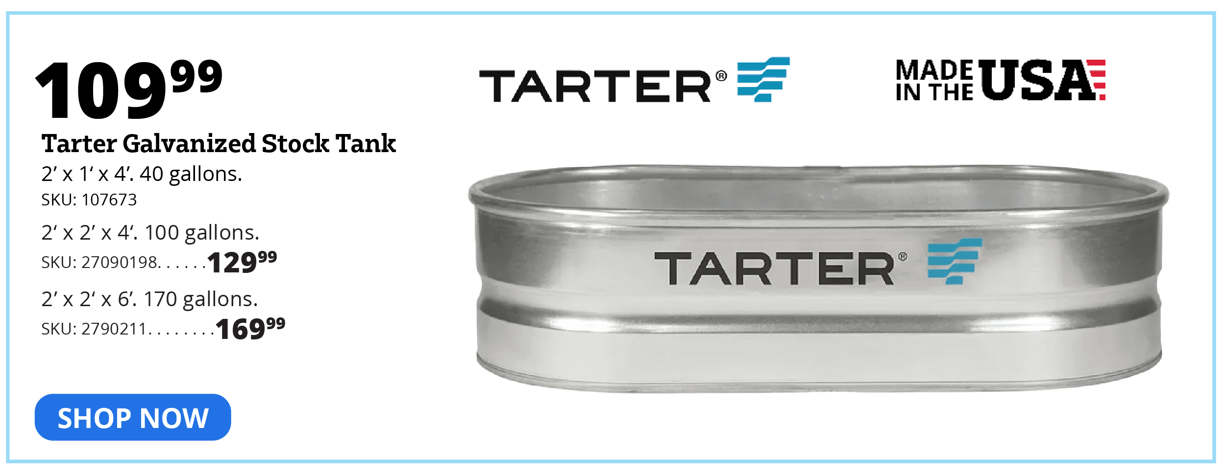 Tartar Galvanized Stock Tanks