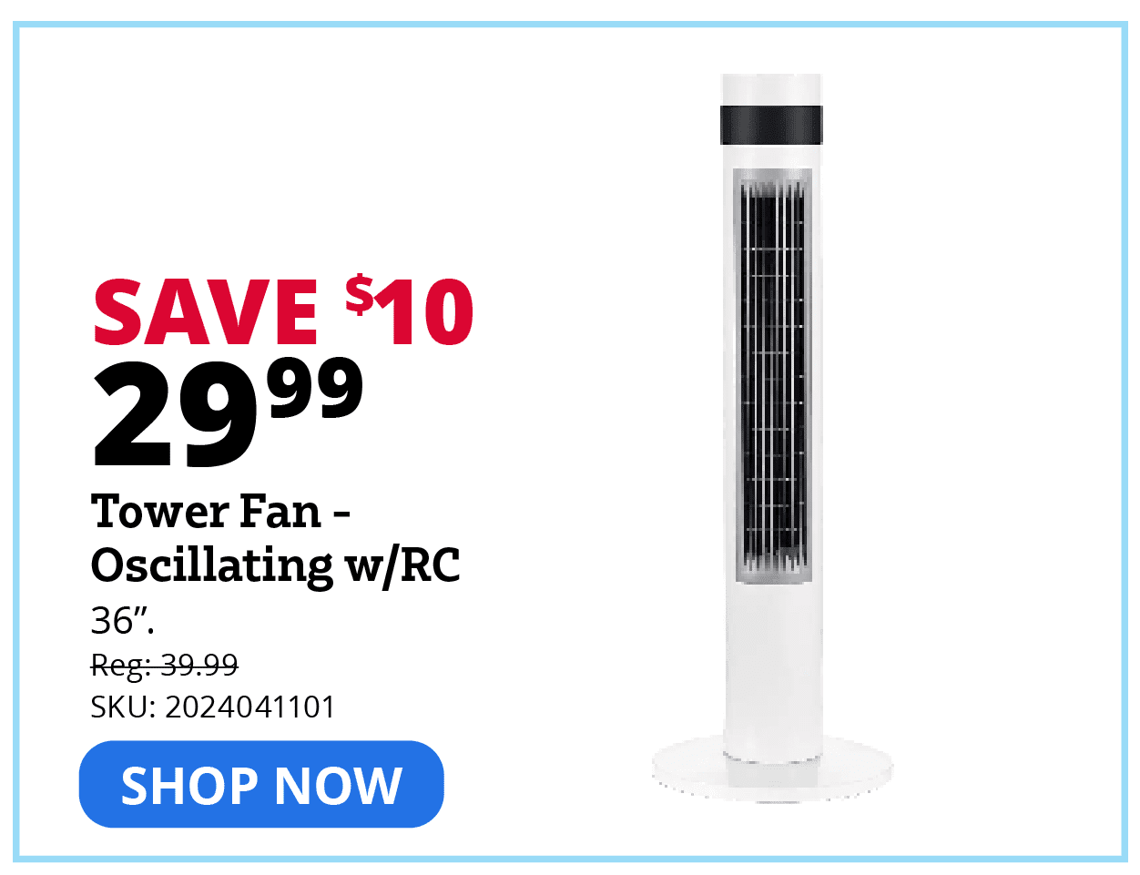 Beyond Breeze 36" Tower Oscillating Fan