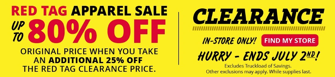 Red Tag Apparel Sale