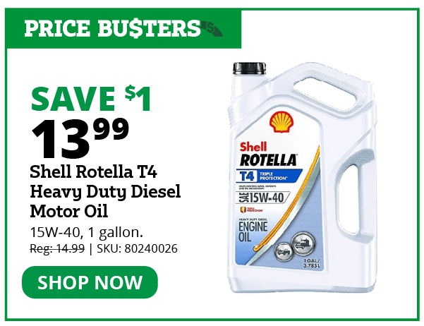 Shell Rotella T4 15W-40 Motor Oil, 1 Gallon - 550045126