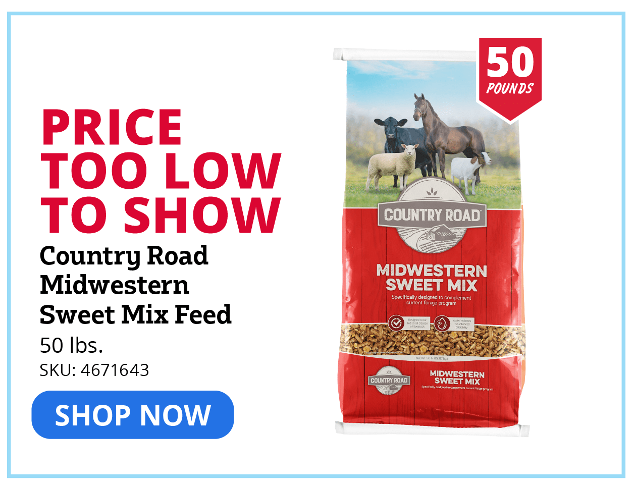 Country Road Midwestern Sweet Mix Feed, 50 lb. Bag