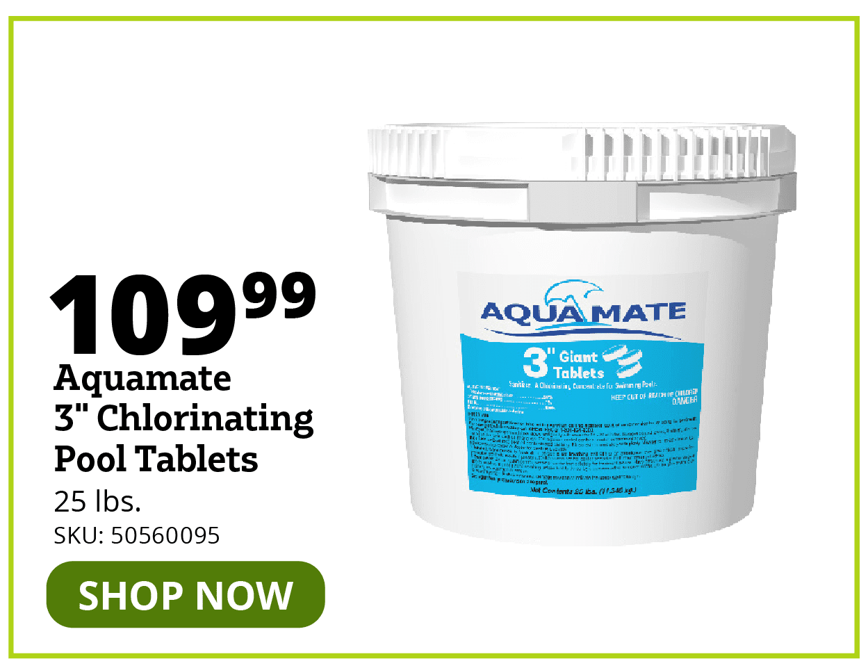 Aquamate 3" Chlorinating Tablets 25lbs.