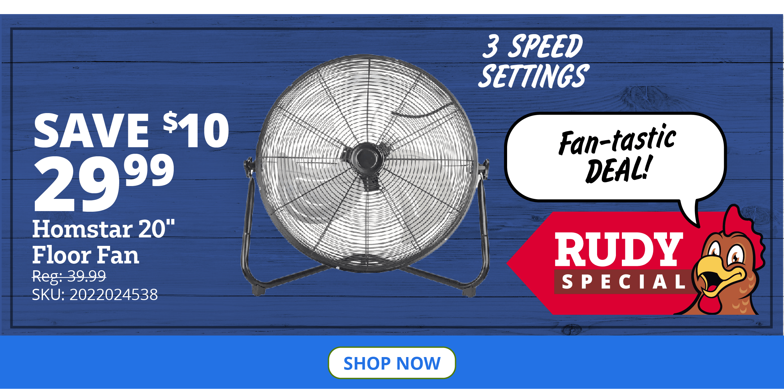 Homstar 20" Floor Fan - FGD-20