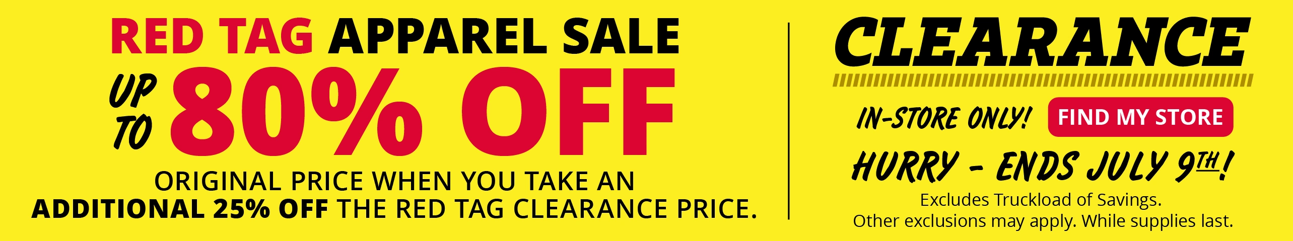 red tag apparel sale