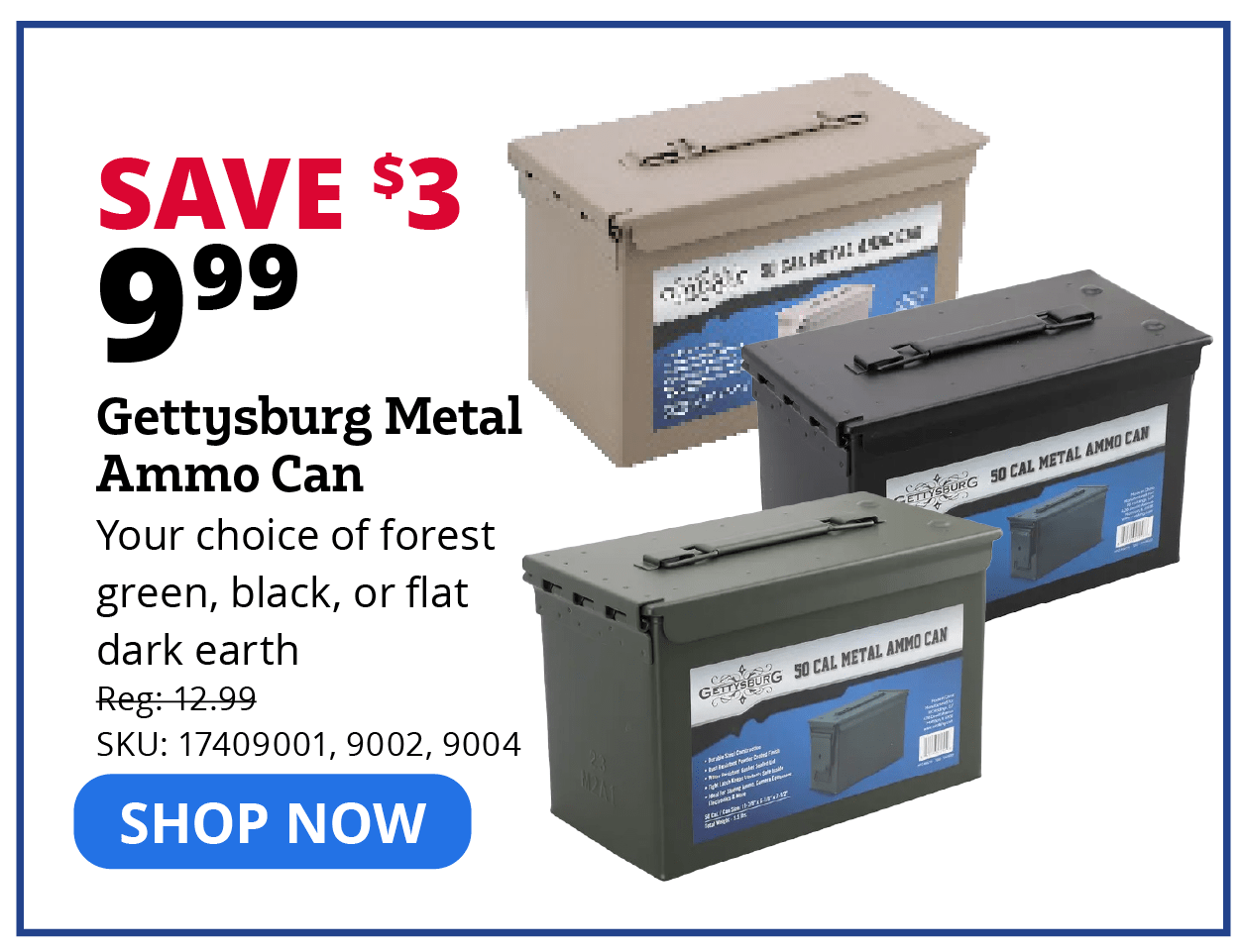 Gettysburg Metal Ammo Can