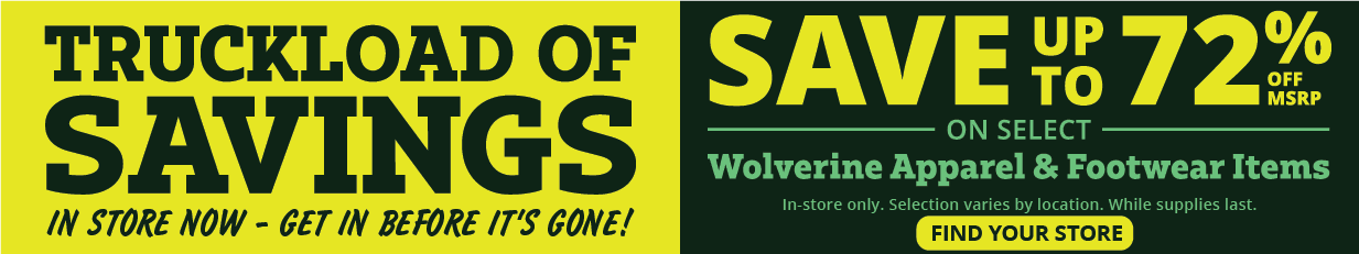 Truckload of Savings - In-store now - save up to 72