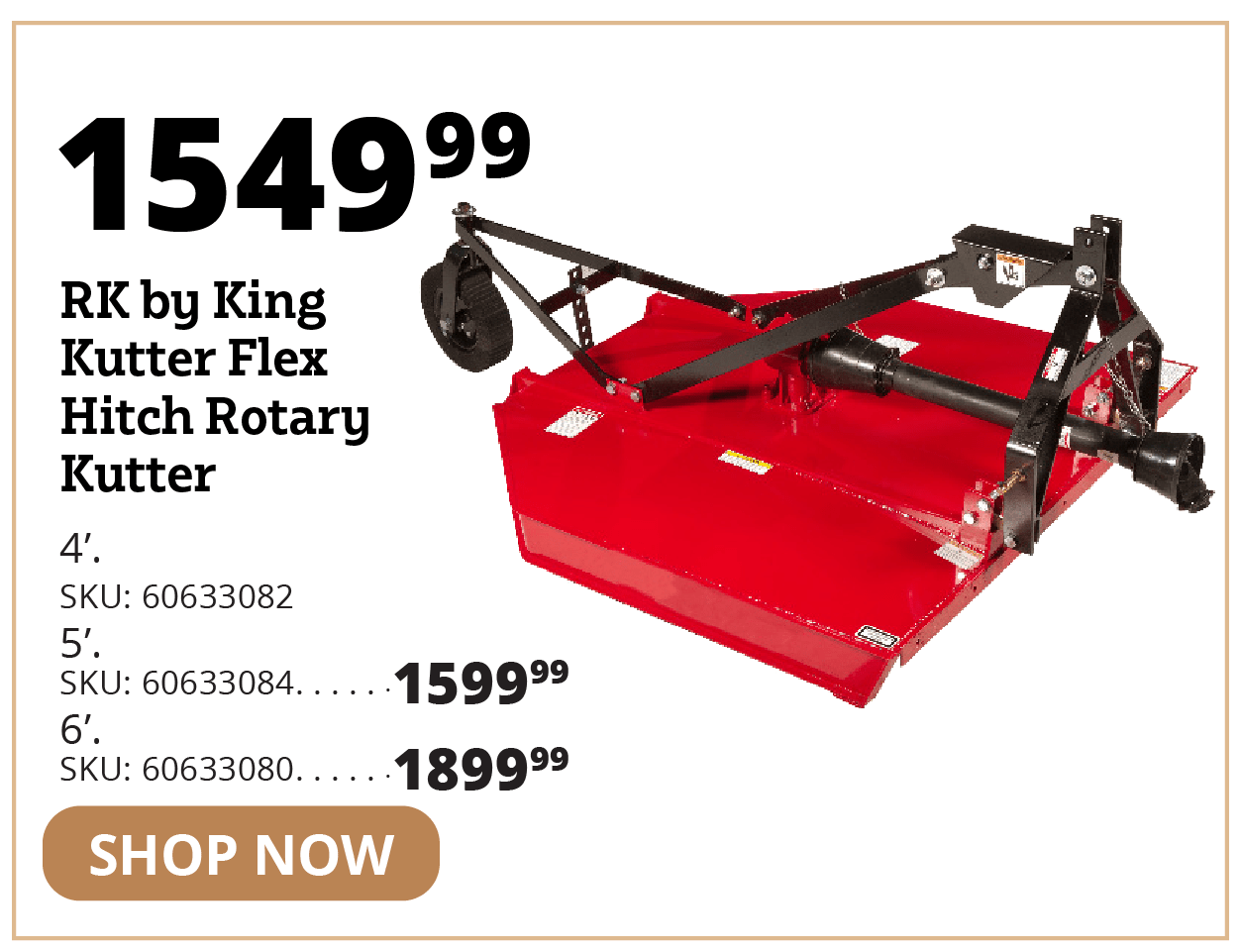 RK by King Kutter Flex Hitch Rotary Kutter