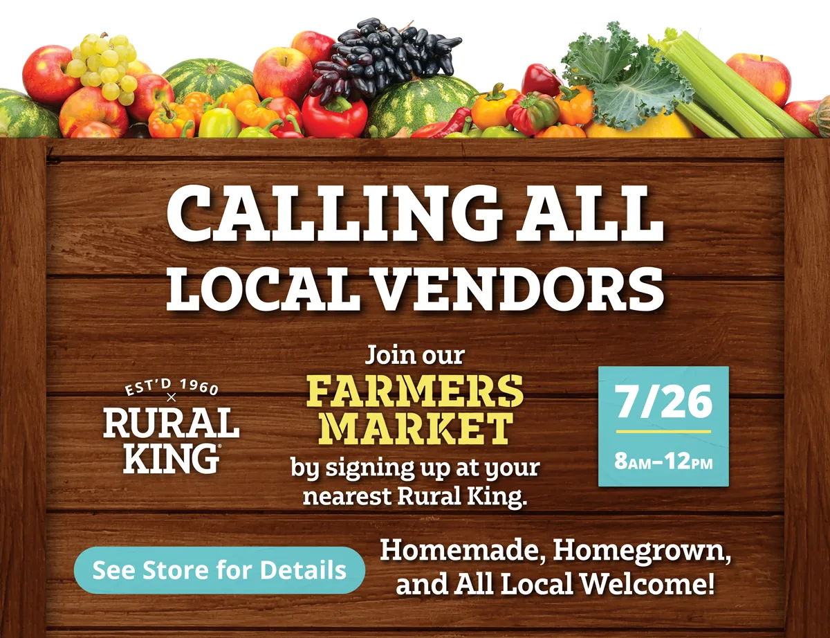 Farmer's Market at Rural King 7/26 8-12am