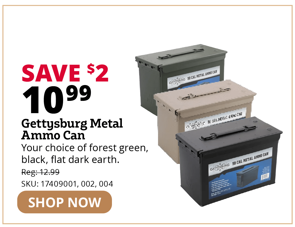 Gettysburg Metal Ammo Can
