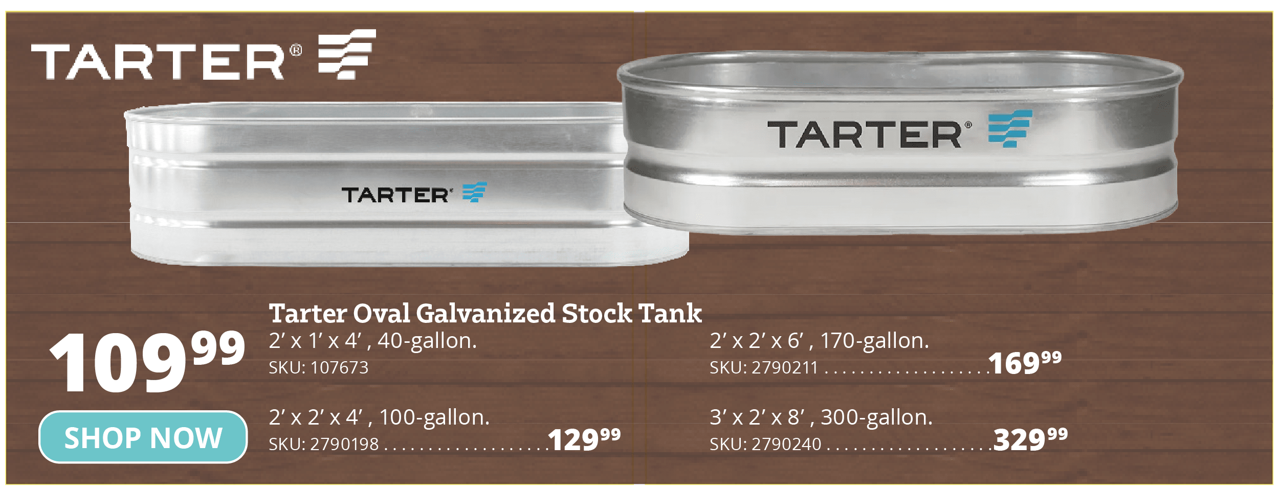 Tarter Oval Galvanized Stock Tank