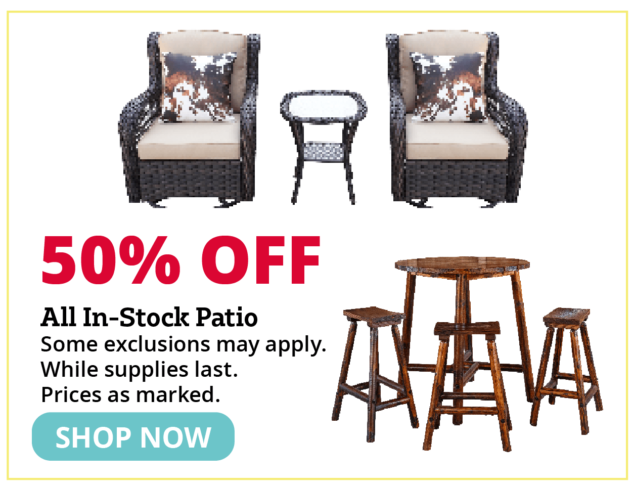 50% OFF All In-Stock Patio