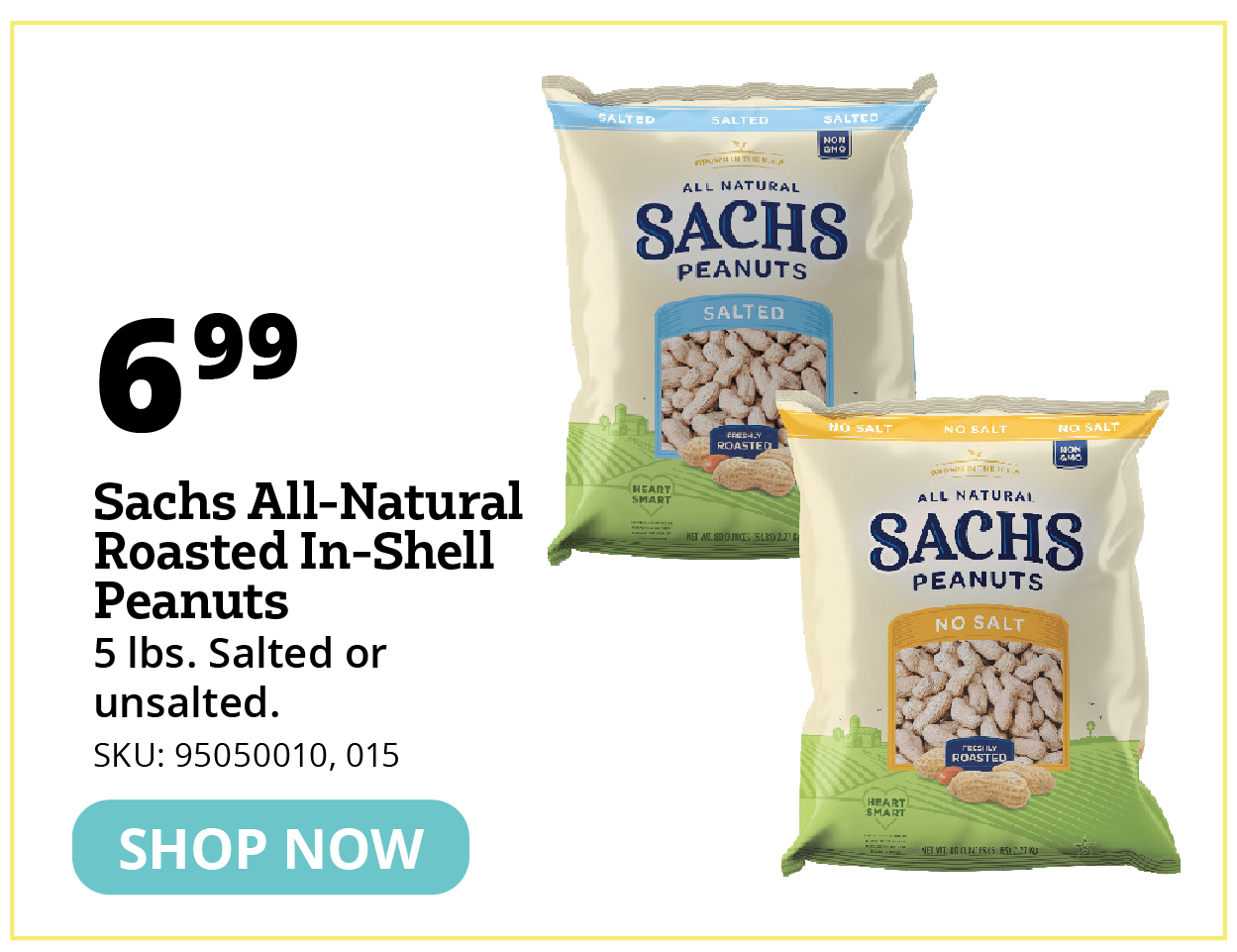 Sachs All-Nautral Roasted In-Shell Peanuts