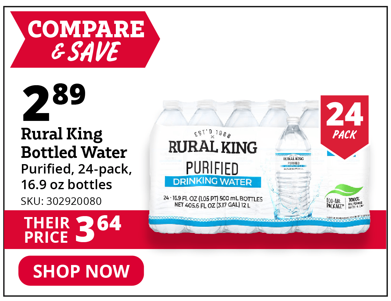 Rural King Purified Bottled Water