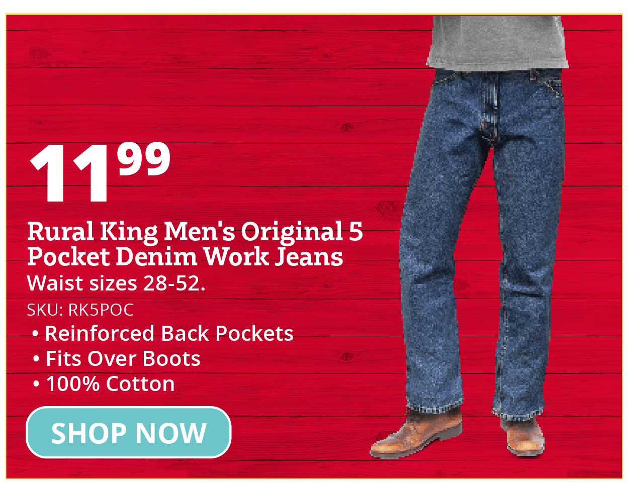 Rural King Men's Original 5 Pocket Denim