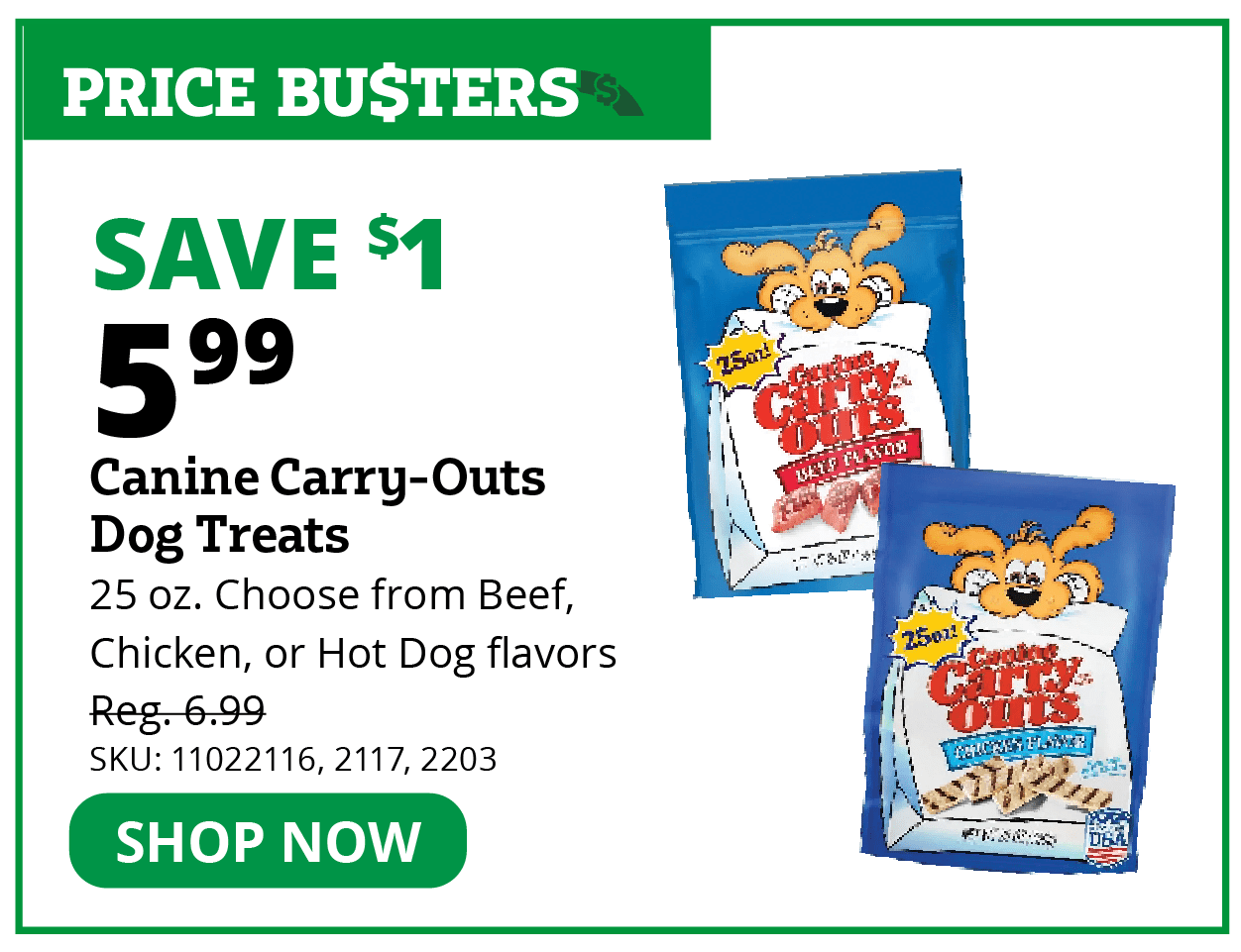 PB Canine Carry-outs dog treats