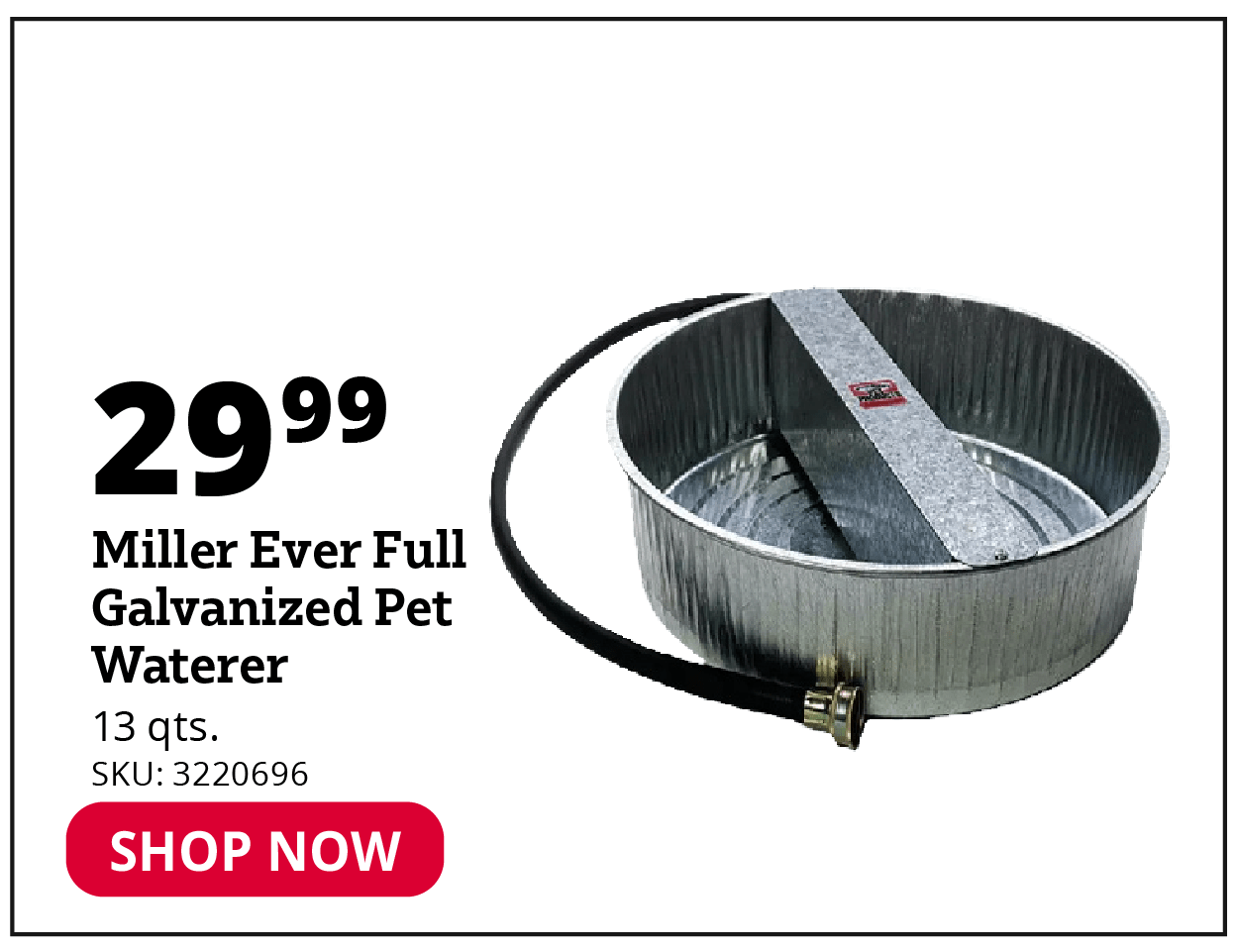 Miller ever full galvanize dpet waterer