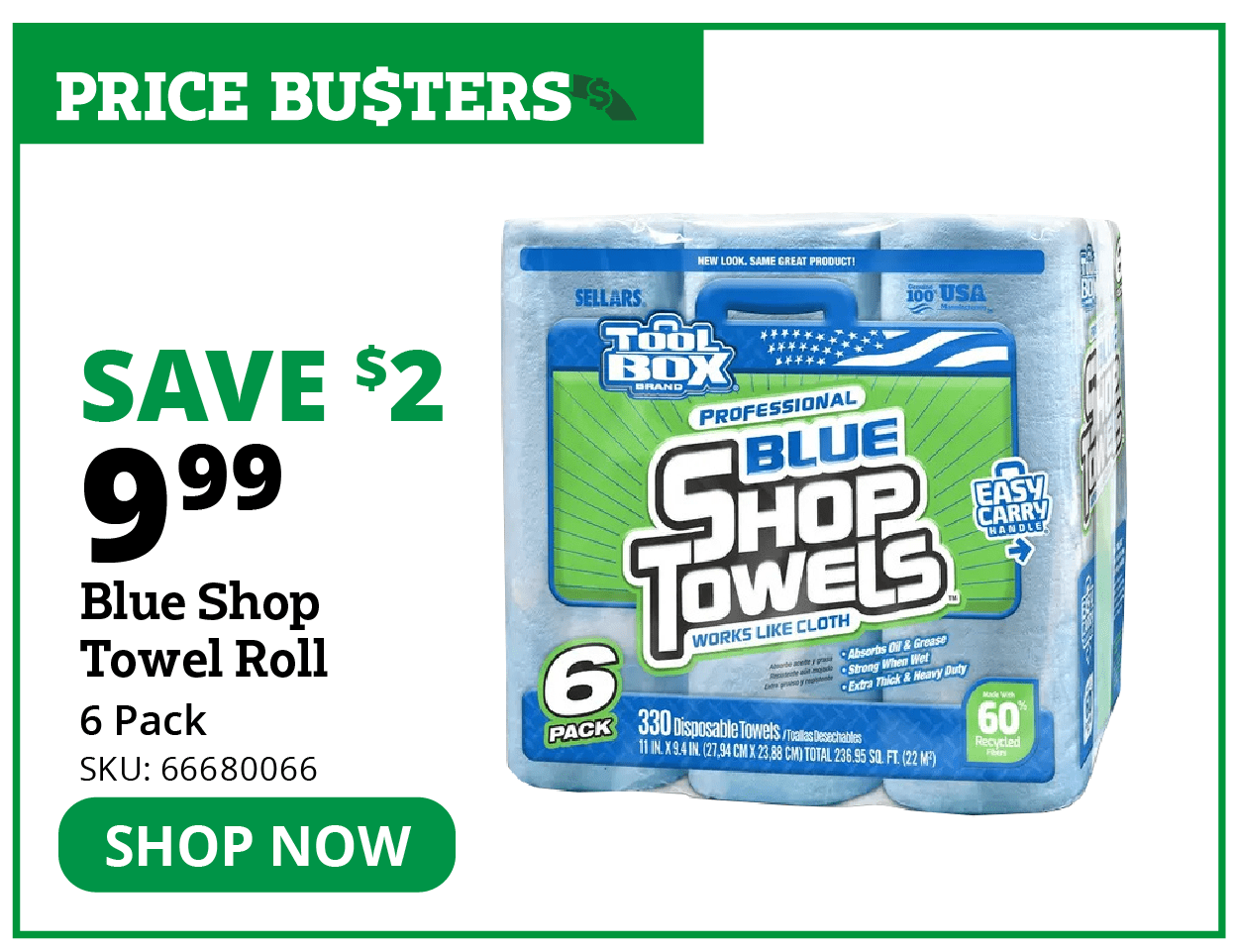Blue Shop Towel Roll