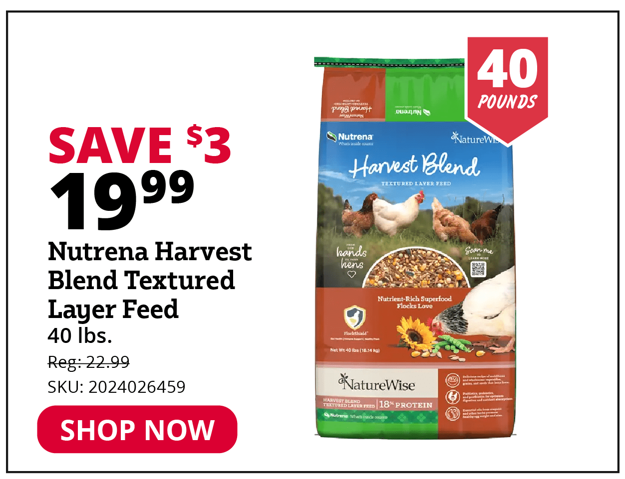 Nutrena Harvest Blend Textured Layer Feed