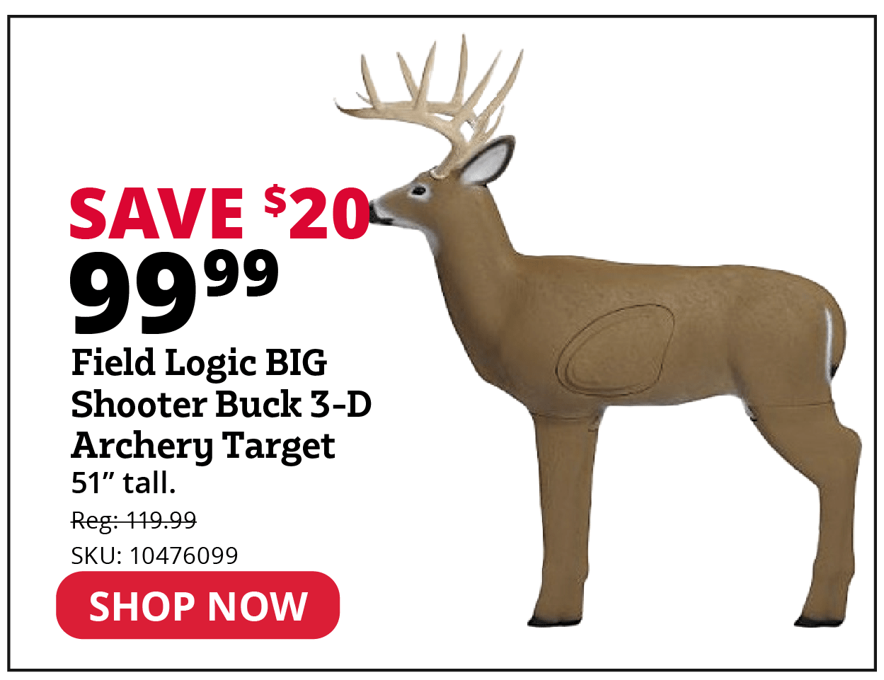 Field Logic BIG Shooter Buck 3-D Archery Target