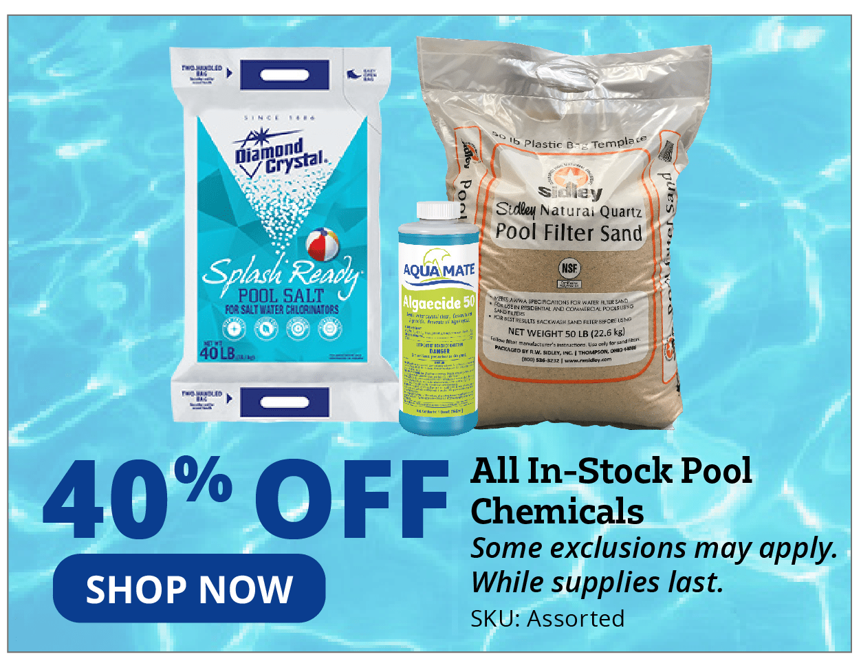 40% Off All In-Stock Pool Chemicals