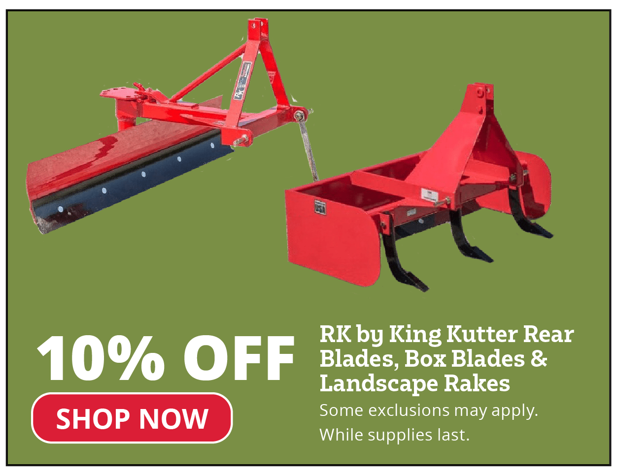 RK by King Kutter Rear Blades, Box Blades and Landscape Rakes