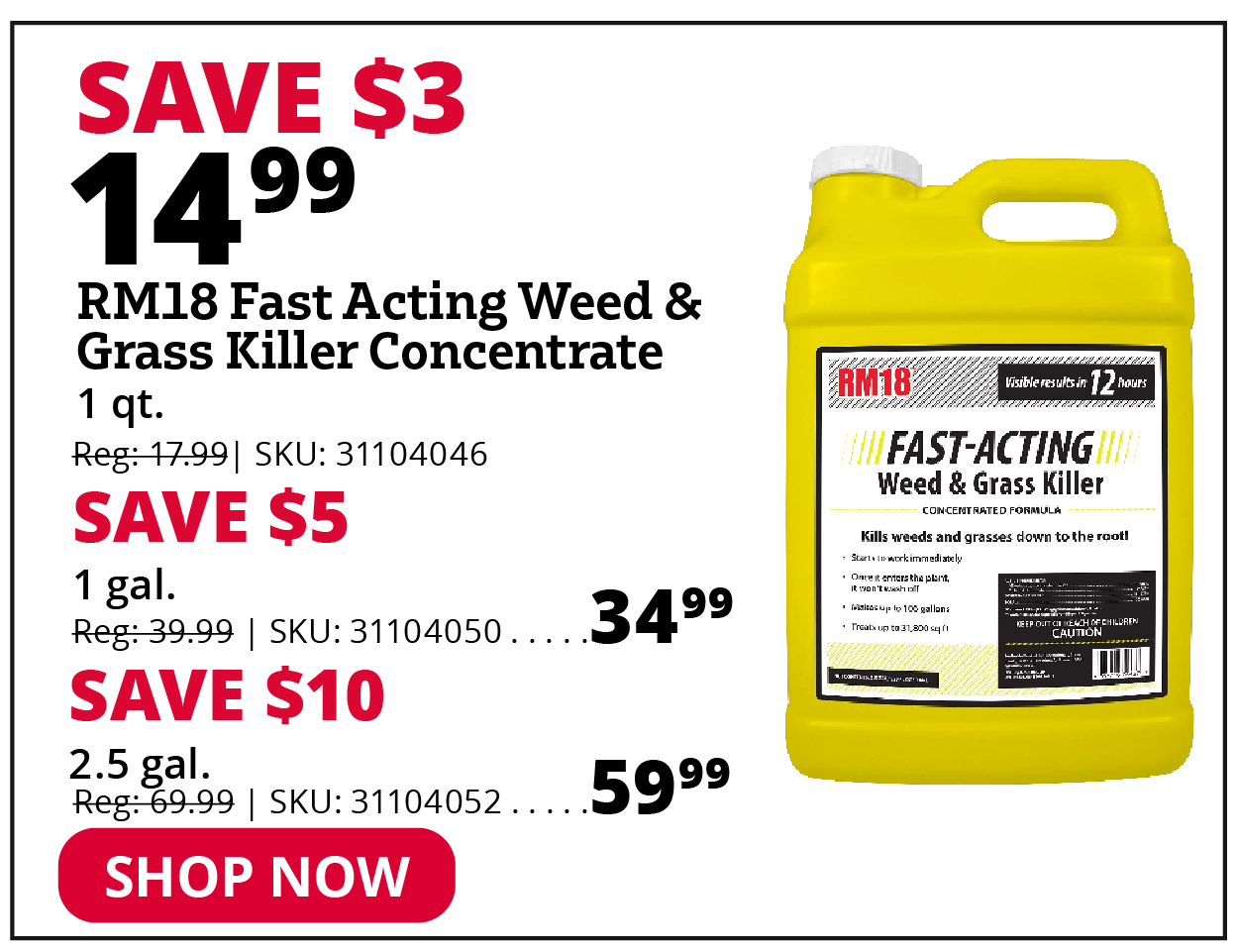 RM18 Fast Acting Weed and Grass Killer
