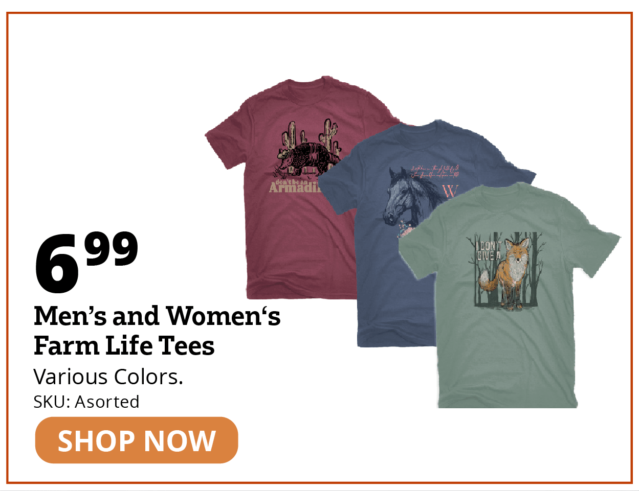 Men's and Women's Farm Life Tees