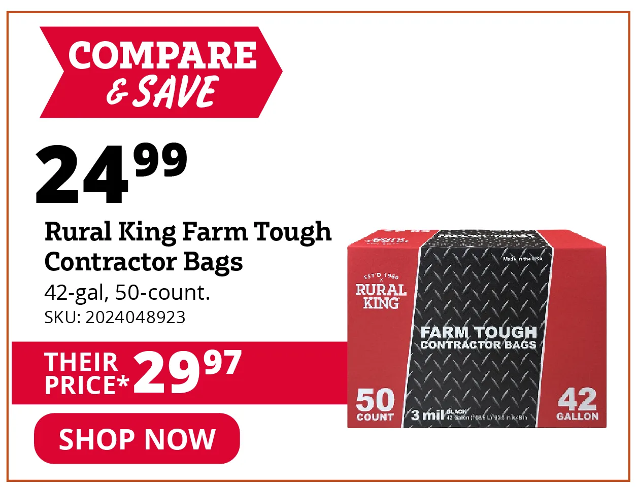 Rural King Farm Tough Contractor Bags