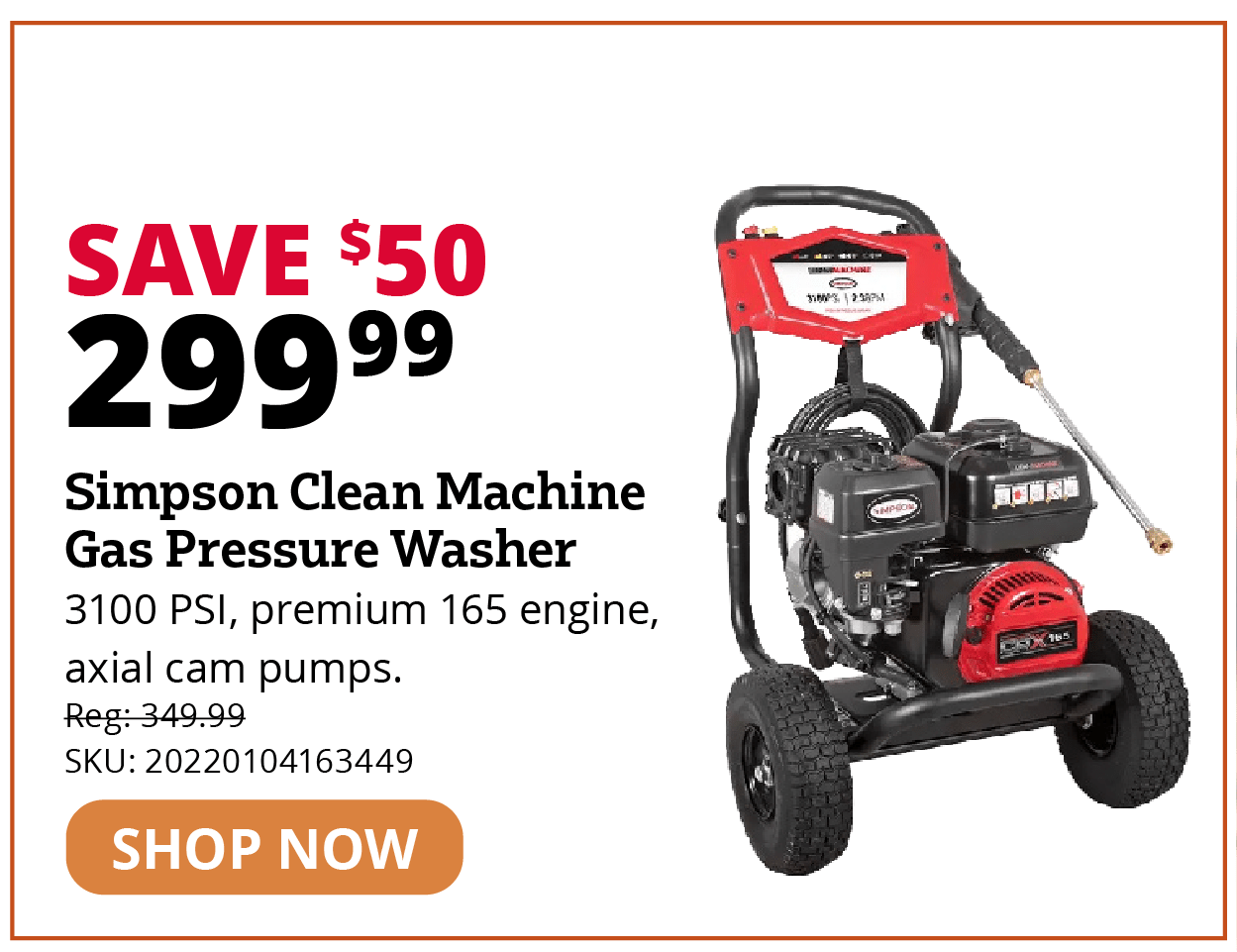 Simpson Clean Machine Gas Pressure Washer