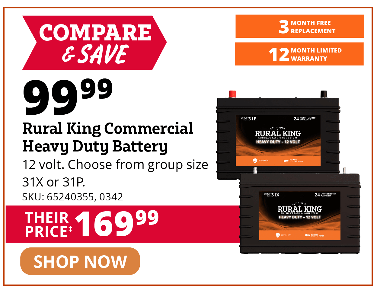Rural King Commercial Heavy Duty Battery