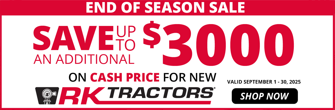 RK Tractors End of Season Sale