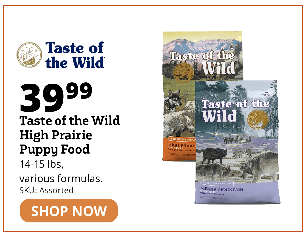 Taste of the Wild High Prairie Puppy Food
