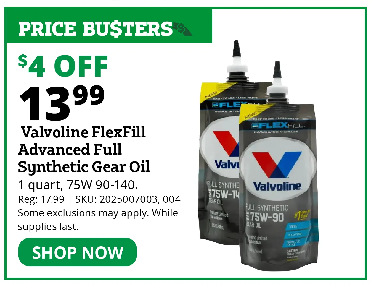 Valvoline FlexFill Advanced Full Synthetic Gear Oil