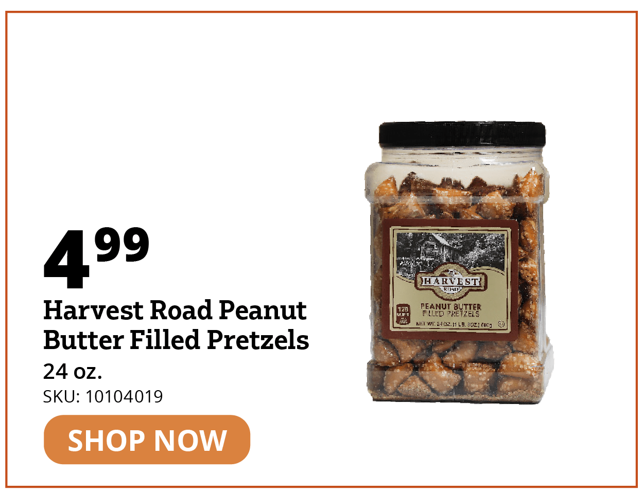 Harvest Road Peanut Butter Filled Pretzels
