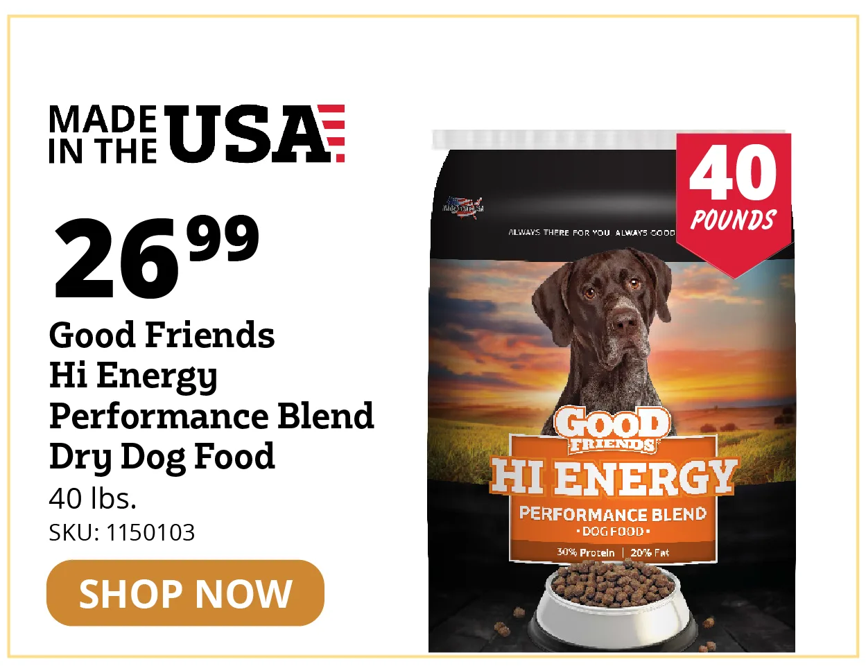 Good Friends Hi Energy Performance Blend Dry Dog Food