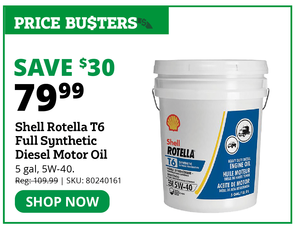Shell Rotella T6 Full Synthetic Diesel Motor Oil