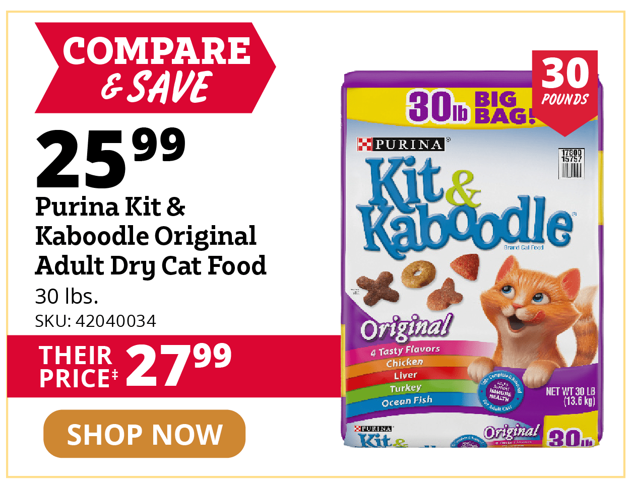 Purina Kit and Kaboodle Original Adult Dry Cat Food