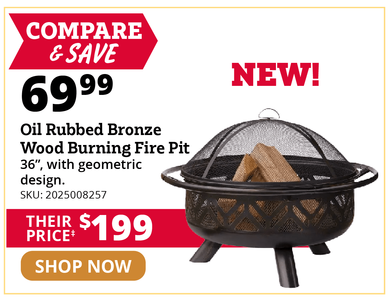 Oil Rubbed Bronze Wood Burning Fire Pit