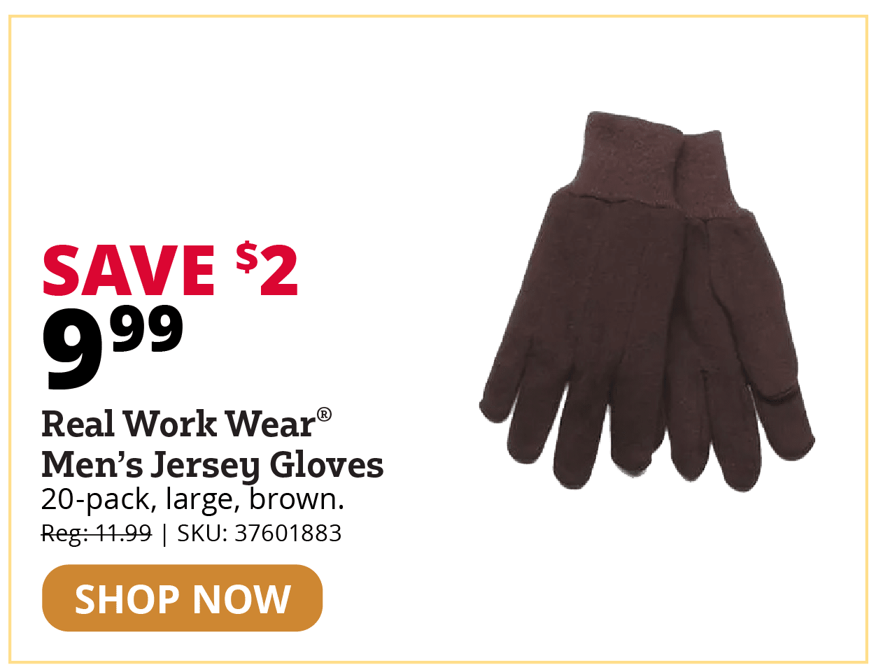 Real Work Wear® Men's Jersey Gloves