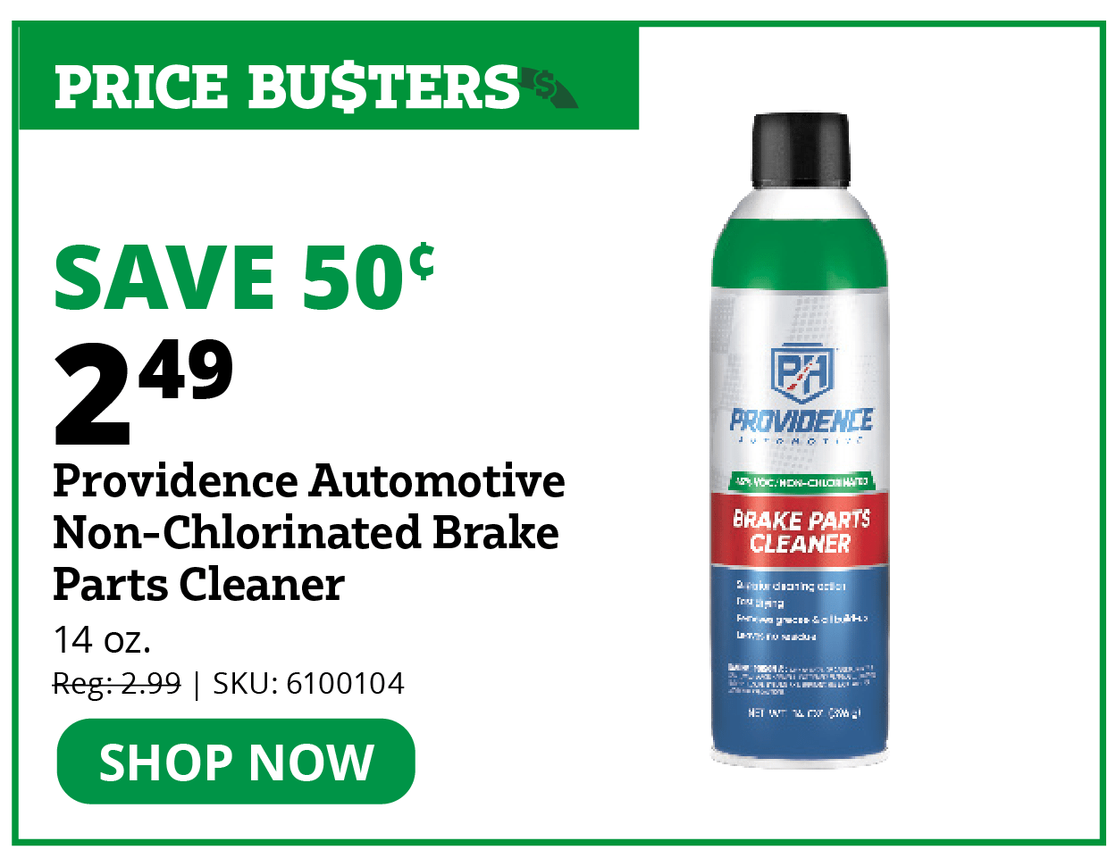Providence Automotive Non-Chlorinated Brake Parts Cleaner